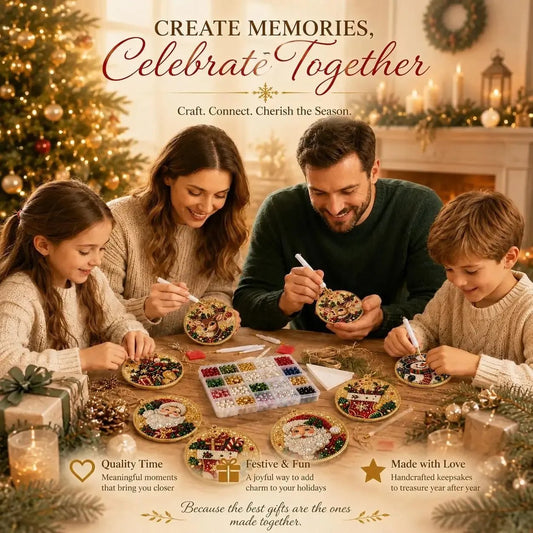 🎄🦌 6-Pack Christmas Diamond Painting Ornament Kit | Make Beautiful Hand‐Made Decorations🎁