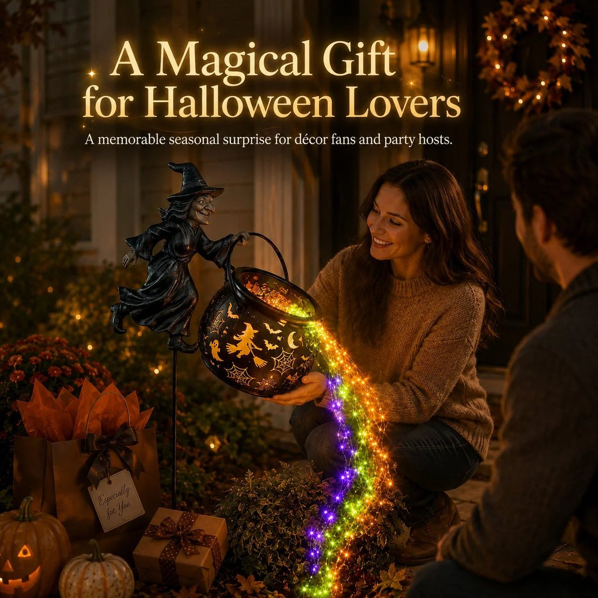 🔥HOT SALE 49% OFF🎃Halloween Witch Cauldron Garden Light