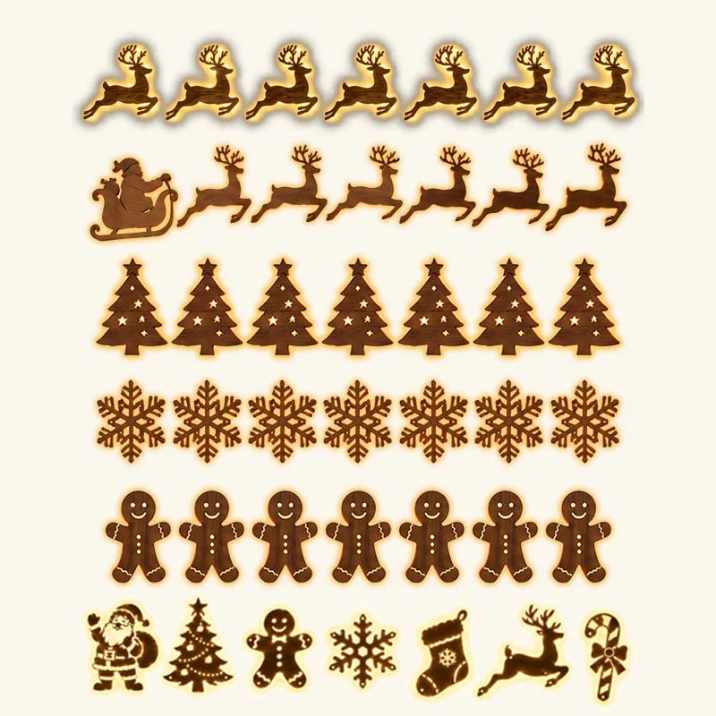 Christmas LED Silhouette Lights – 7-Piece Set