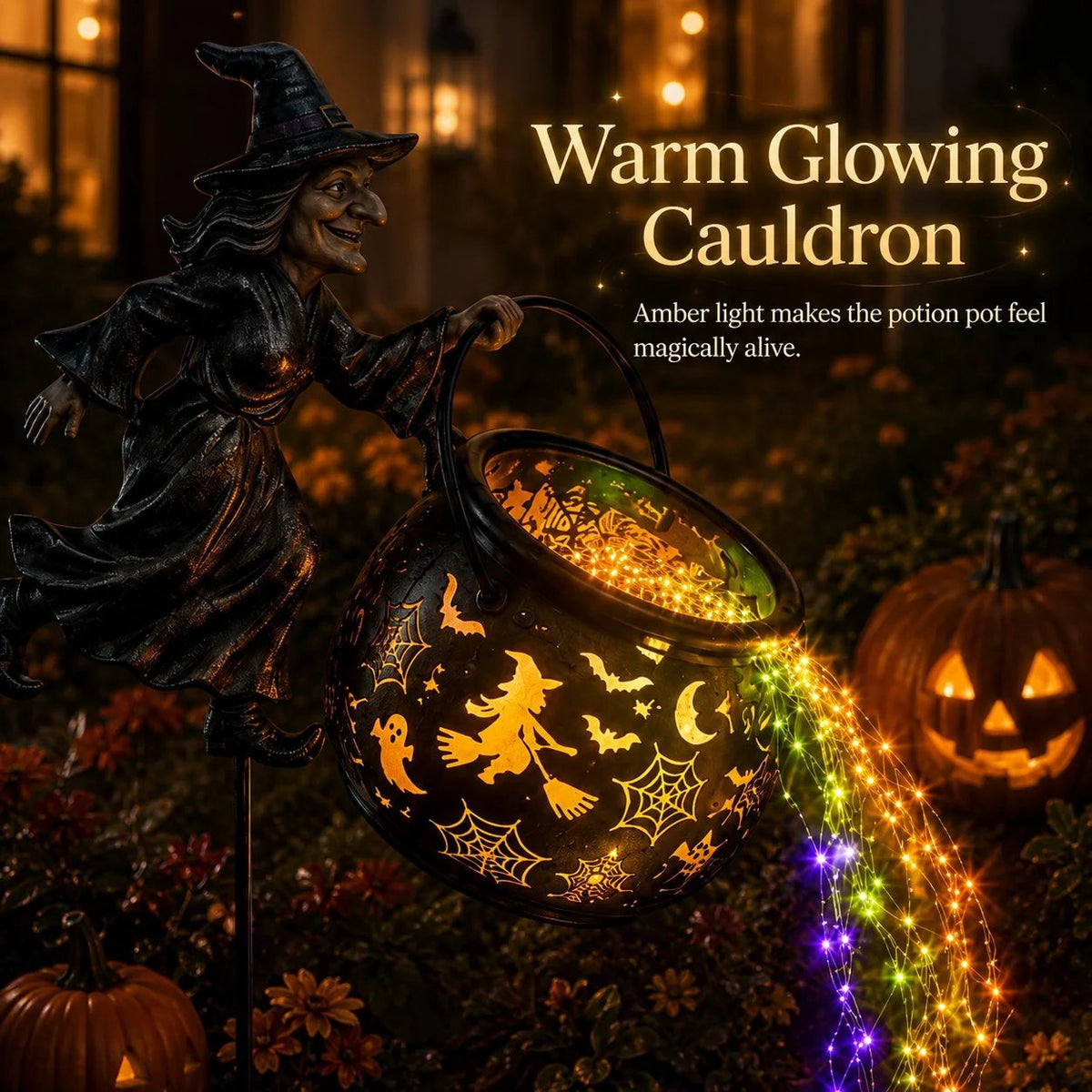 🔥HOT SALE 49% OFF🎃Halloween Witch Cauldron Garden Light