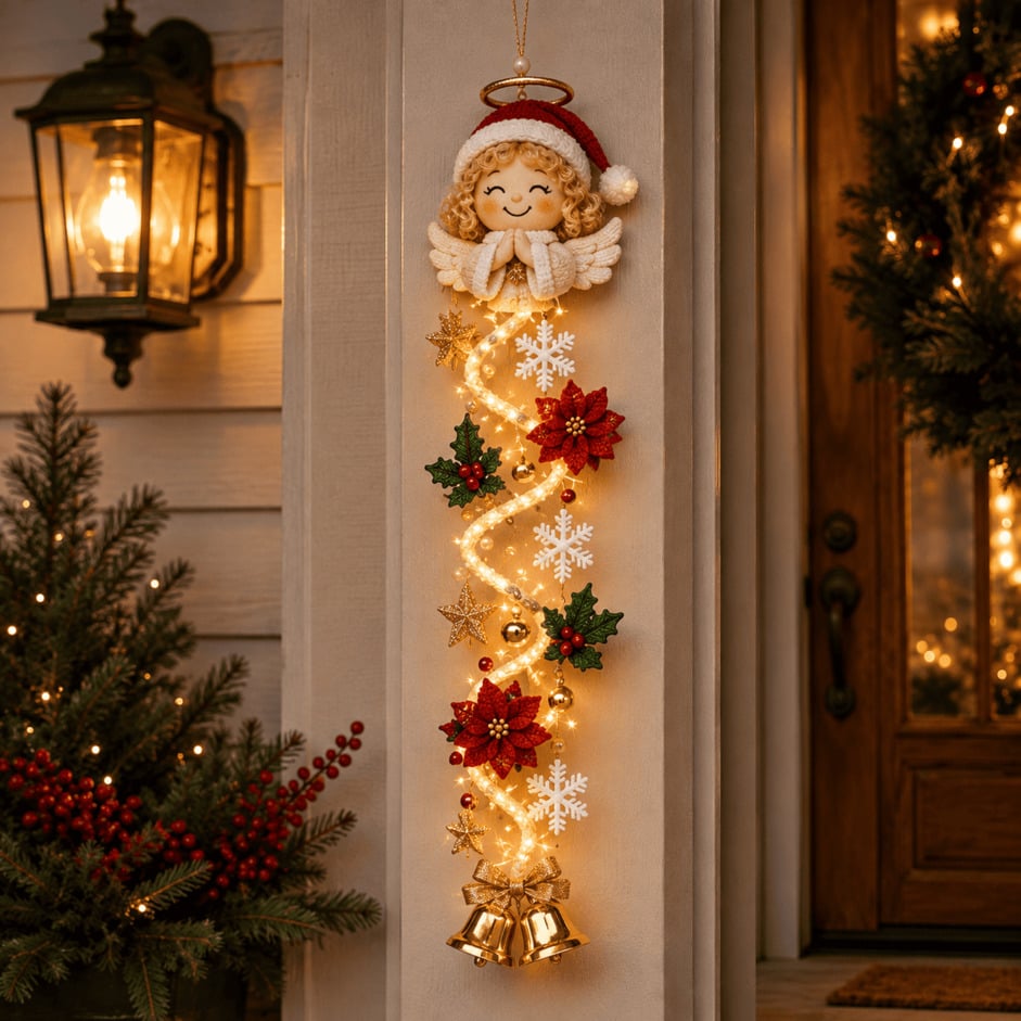 ⏳ HOT SALE 49% OFF – 🎅MerryCascadeTM Glowing Christmas Door Hanger