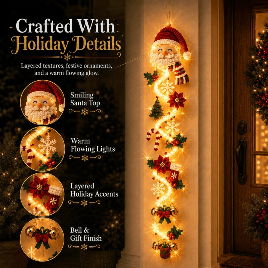 ⏳ HOT SALE 49% OFF – 🎅MerryCascadeTM Glowing Christmas Door Hanger