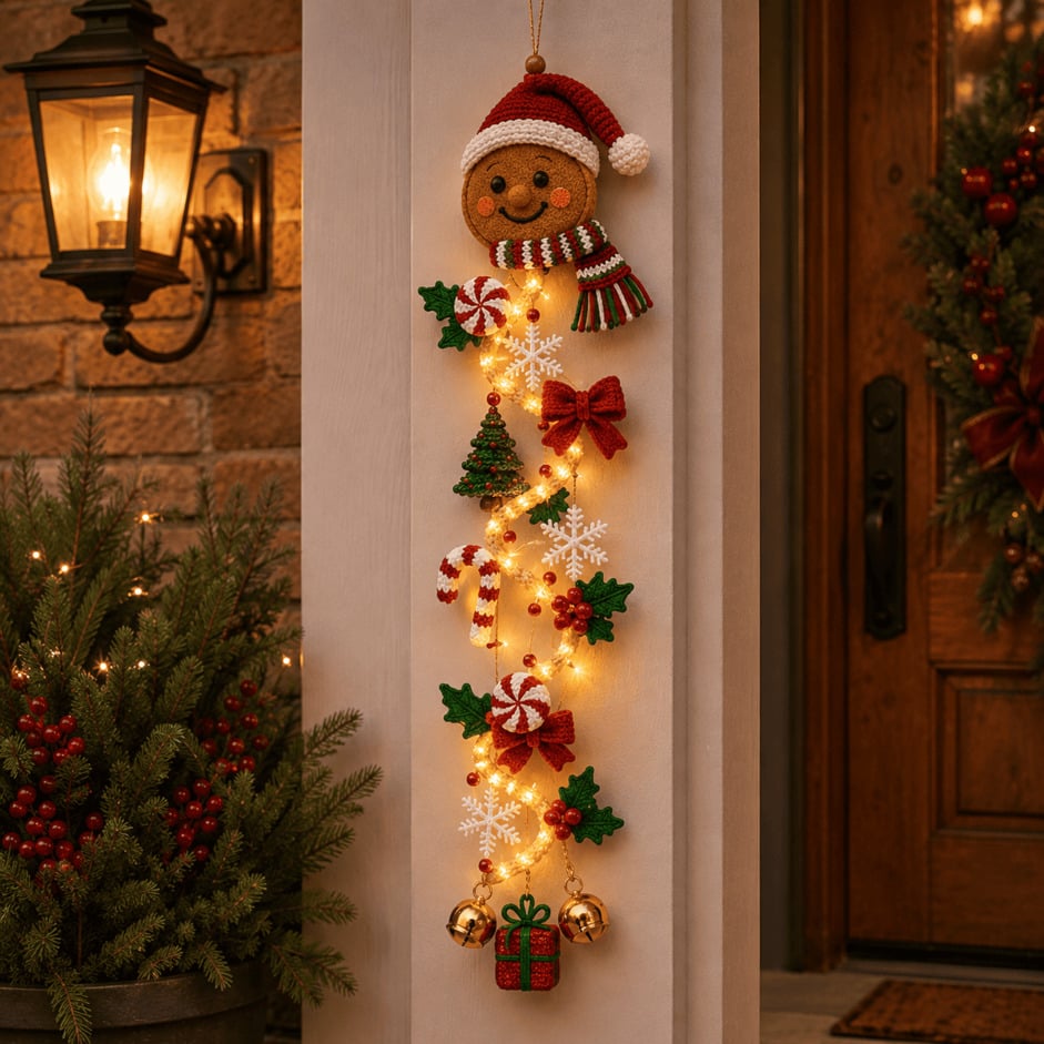 ⏳ HOT SALE 49% OFF – 🎅MerryCascadeTM Glowing Christmas Door Hanger