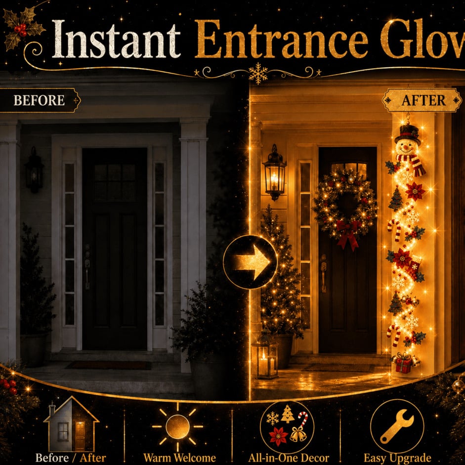 ⏳ HOT SALE 49% OFF – 🎅MerryCascadeTM Glowing Christmas Door Hanger