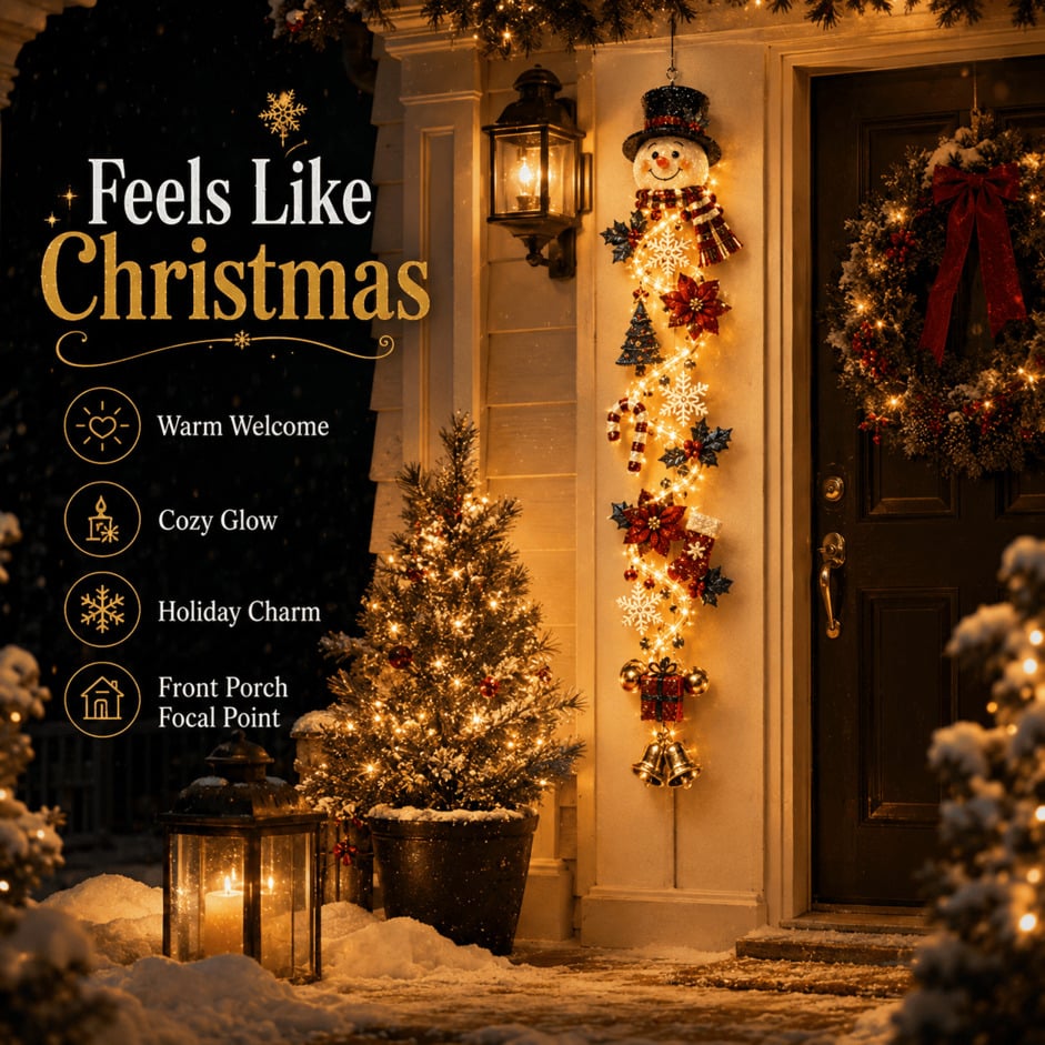 ⏳ HOT SALE 49% OFF – 🎅MerryCascadeTM Glowing Christmas Door Hanger