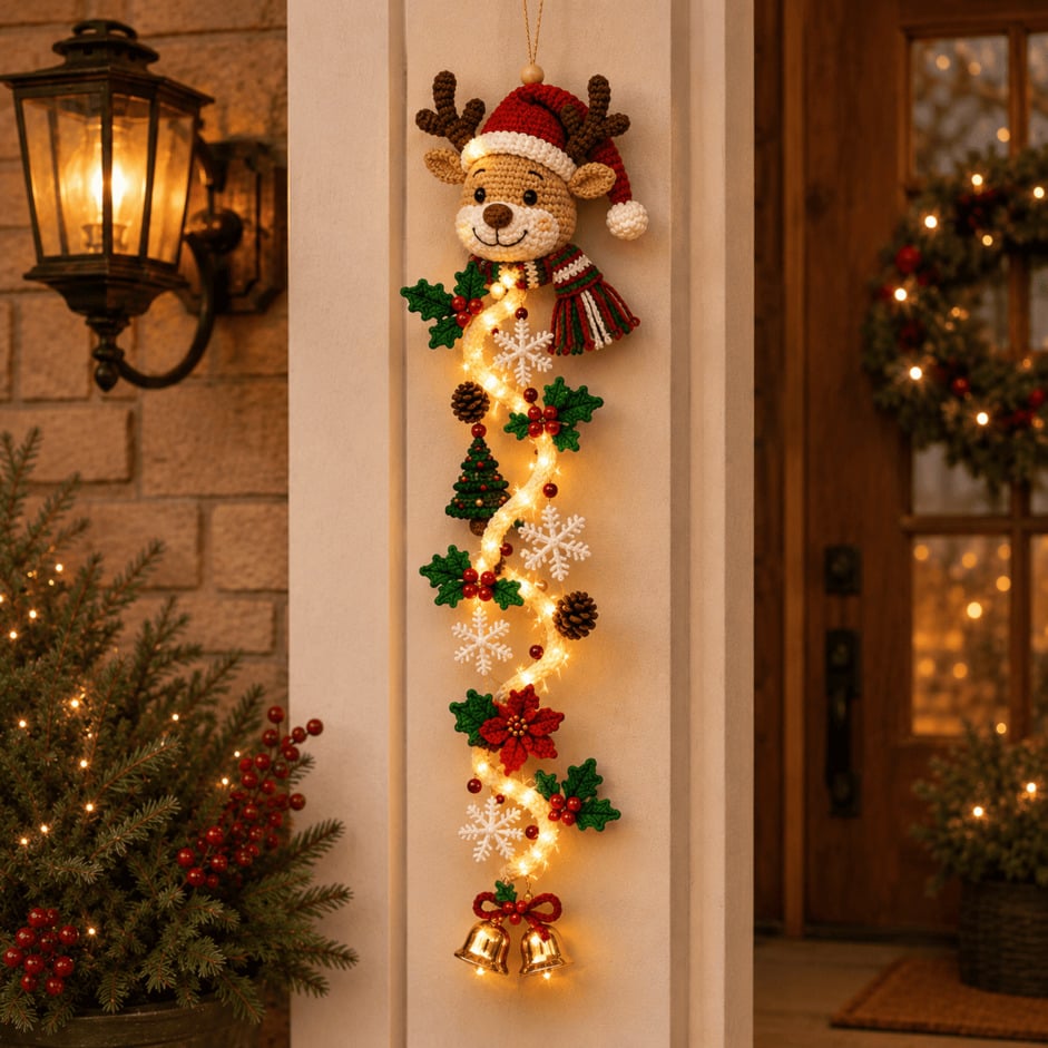 ⏳ HOT SALE 49% OFF – 🎅MerryCascadeTM Glowing Christmas Door Hanger